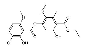 ethyl 4-(3'-chloro-2'-hydroxy-6'-methoxybenzoyloxy)-6-hydroxy-3-methoxy-2-methylbenzoate结构式