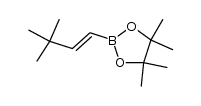 (E)-2-(3,3-dimethylbut-1-en-1-yl)-4,4,5,5-tetramethyl-1,3,2-dioxaborolane结构式