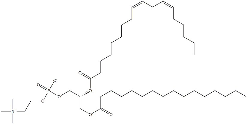 1-棕榈酰基-2-亚油酰基-sn-甘油-3-磷酸胆碱结构式
