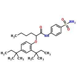 2-[2,4-Bis(2-methyl-2-butanyl)phenoxy]-N-(4-sulfamoylphenyl)hexanamide Structure