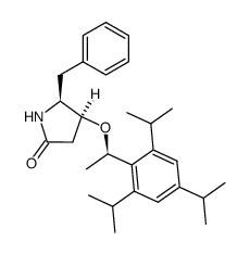 (+)-(4S,5S)-5-benzyl-4-[(1R)-1-(2,4,6-triisopropylphenyl)ethoxy]-2-pyrrolidinone Structure