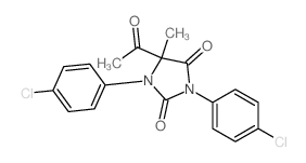5-acetyl-1,3-bis(4-chlorophenyl)-5-methyl-imidazolidine-2,4-dione Structure