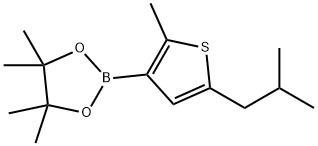 2-Methyl-5-(iso-butyl)thiophene-3-boronic acid pinacol ester结构式