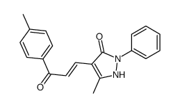 5-methyl-4-[(E)-3-(4-methylphenyl)-3-oxoprop-1-enyl]-2-phenyl-1H-pyrazol-3-one结构式
