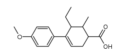 5-ethyl-4-(4-methoxy-phenyl)-6-methyl-cyclohex-3-enecarboxylic acid结构式