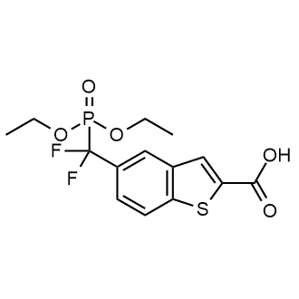 5-((Diethoxyphosphoryl)difluoromethyl)benzo[b]thiophene-2-carboxylic acid structure