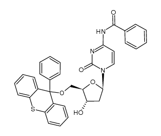5'-O-(9-phenylthioxanthyl)-N4-benzoyl-2'-deoxycytidine Structure