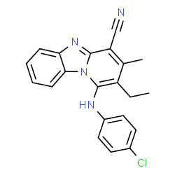 1-(4-chloroanilino)-2-ethyl-3-methylpyrido[1,2-a]benzimidazole-4-carbonitrile结构式