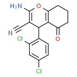2-Amino-4-(2,4-dichlorophenyl)-5-oxo-5,6,7,8-tetrahydro-4H-chromene-3-carbonitrile Structure