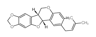 6H-[1,3]Dioxolo[5,6]benzofuro[3,2-c][1]benzopyran-3-ol,6a,12a-dihydro-2-(3-methyl-2-butenyl)-, (6aR-cis)- (9CI)结构式