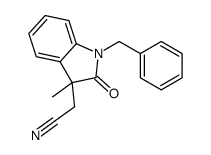 2-(1-benzyl-3-methyl-2-oxoindol-3-yl)acetonitrile结构式