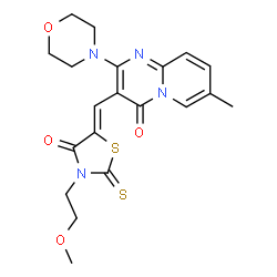 (Z)-3-(2-methoxyethyl)-5-((7-methyl-2-morpholino-4-oxo-4H-pyrido[1,2-a]pyrimidin-3-yl)methylene)-2-thioxothiazolidin-4-one Structure