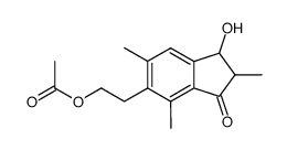 1H-Inden-1-one, 6-(2-(acetyloxy)ethyl)-2,3-dihydro-3-hydroxy-2,5,7-tri methyl-, trans-(+)- structure