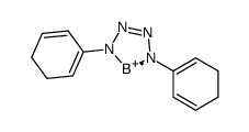 1,4-di(cyclohexa-1,5-dien-1-yl)tetrazaborol-1-ium结构式
