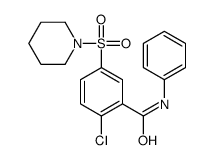 2-chloro-N-phenyl-5-piperidin-1-ylsulfonylbenzamide Structure