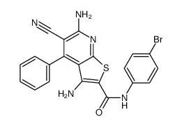 3,6-diamino-N-(4-bromophenyl)-5-cyano-4-phenylthieno[2,3-b]pyridine-2-carboxamide结构式