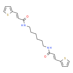 (2E,2'E)-N,N'-hexane-1,6-diylbis[3-(thiophen-2-yl)prop-2-enamide]结构式