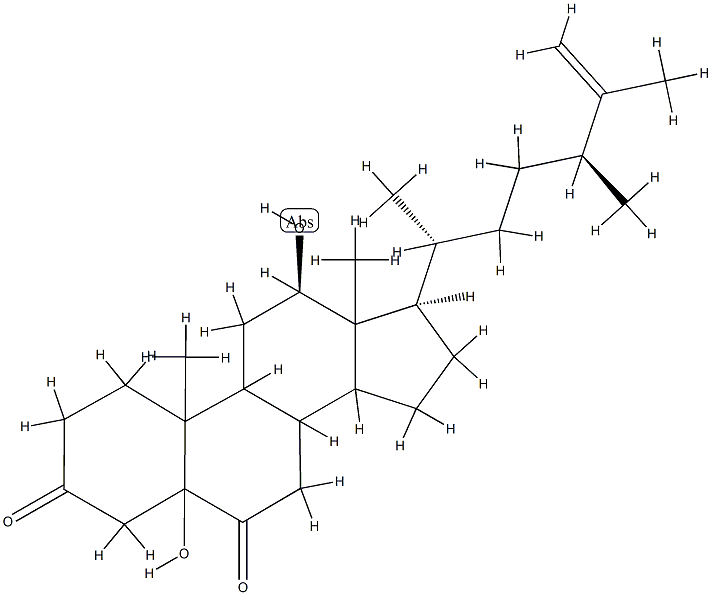 5,12β-Dihydroxy-5α-ergost-25-ene-3,6-dione结构式