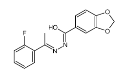 N-[1-(2-fluorophenyl)ethylideneamino]-1,3-benzodioxole-5-carboxamide结构式