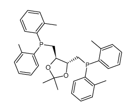 (((4R,5R)-2,2-dimethyl-1,3-dioxolane-4,5-diyl)bis(methylene))bis(di-o-tolylphosphine)结构式