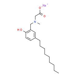 Glycine, N-((2-hydroxy-5-nonylphenyl)methyl)-N-methyl-, monosodium sal t structure