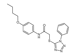 N-(4-butoxyphenyl)-2-(1-phenyltetrazol-5-yl)sulfanylacetamide Structure