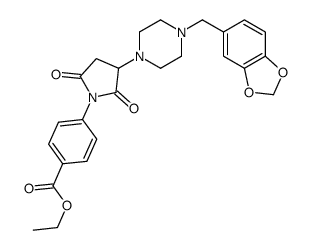 ethyl 4-[3-[4-(1,3-benzodioxol-5-ylmethyl)piperazin-1-yl]-2,5-dioxopyrrolidin-1-yl]benzoate结构式