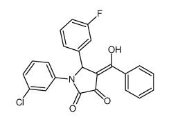 (4E)-1-(3-chlorophenyl)-5-(3-fluorophenyl)-4-[hydroxy(phenyl)methylidene]pyrrolidine-2,3-dione结构式