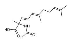 (+-)-2-Acetamino-2,6,10-trimethyl-undecatrien-3,5,8-saeure结构式