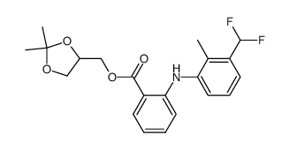 β-γ-isopropylidenedioxypropyl-N-(2-methyl-3-difluoromethylphenyl) anthranilate Structure