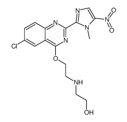 2-{2-[6-chloro-2-(1-methyl-5-nitro-1H-imidazol-2-yl)-quinazolin-4-yloxy]-ethylamino}-ethanol Structure