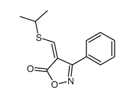 3-phenyl-4-(propan-2-ylsulfanylmethylidene)-1,2-oxazol-5-one结构式