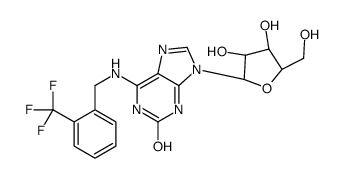 9-[(2R,3R,4S,5R)-3,4-dihydroxy-5-(hydroxymethyl)oxolan-2-yl]-6-[[2-(trifluoromethyl)phenyl]methylamino]-1H-purin-2-one结构式