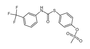 Methanesulfonic acid 4-(3-trifluoromethyl-phenylcarbamoylsulfanyl)-phenyl ester结构式