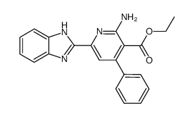 2-amino-6-(1H-benzoimidazol-2-yl)-4-phenyl-nicotinic acid ethyl ester结构式