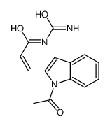 3-(1-acetylindol-2-yl)-N-carbamoylprop-2-enamide结构式