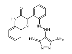 3-[2-[2-(3,5-diaminopyrazol-4-ylidene)hydrazinyl]phenyl]-1H-quinoxalin-2-one Structure