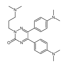 5,6-bis[4-(dimethylamino)phenyl]-2-[3-(dimethylamino)propyl]-1,2,4-triazin-3-one结构式