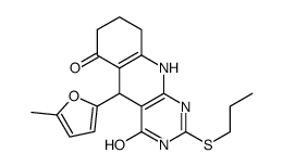5-(5-methylfuran-2-yl)-2-propylsulfanyl-1,5,7,8,9,10-hexahydropyrimido[4,5-b]quinoline-4,6-dione Structure
