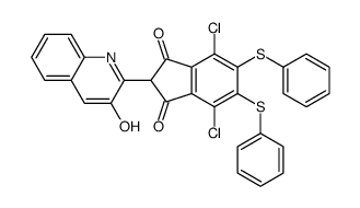 4,7-Dichloro-2-(3-hydroxy-2-quinolinyl)-5,6-bis(phenylthio)-1H-indene-1,3(2H)-dione结构式
