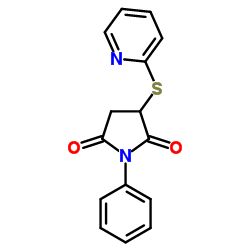 1-phenyl-3-(2-pyridylthio)pyrrolidine-2,5-dione结构式