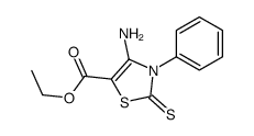 4-AMINO-3-PHENYL-2-THIOXO-2,3-DIHYDRO-THIAZOLE-5-CARBOXYLIC ACID ETHYL ESTER结构式