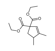 diethyl 3,4-dimethylcyclopent-2-ene-1,1-dicarboxylate Structure