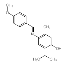 Phenol,4-[[(4-methoxyphenyl)methylene]amino]-5-methyl-2-(1-methylethyl)- Structure