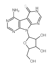 4-amino-9-(β-D-ribofuranosyl)pyrrolo<2,3-d:5,4-d'>dipyrimidine-5-thione Structure