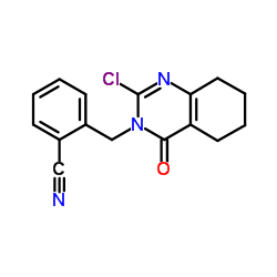 2-[(2-Chloro-4-oxo-5,6,7,8-tetrahydro-3(4H)-quinazolinyl)methyl]benzonitrile Structure