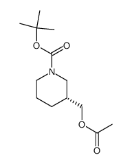 (R)-N-tert-butoxycarbonylpiperidin-3-ylmethyl acetate Structure