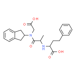 N-(N-(1-carboxy-3-phenylpropyl)alanyl)-N-(indan-2-yl)glycine Structure