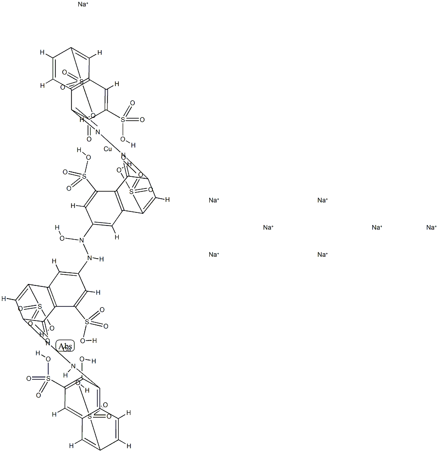 octasodium [μ-[[3,3'-azoxybis[8-hydroxy-7-[(2-hydroxy-3,6-disulpho-1-naphthyl)azo]naphthalene-1,5-disulphonato]](12-)]]dicuprate(8-) Structure