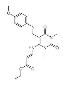 ethyl 3-((5-((4-methoxyphenyl)diazenyl)-1,3-dimethyl-2,6-dioxo-1,2,3,6-tetrahydropyrimidin-4-yl)amino)acrylate Structure
